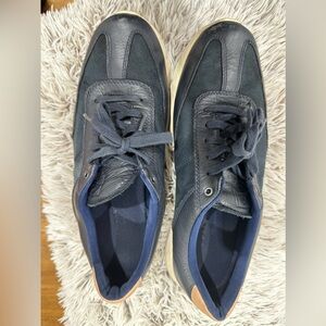 Men's Navy Leather Sneakers